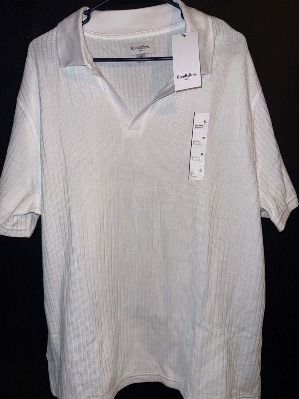 Goodfellow & Co Men's White Textured Polo Shirt size XL